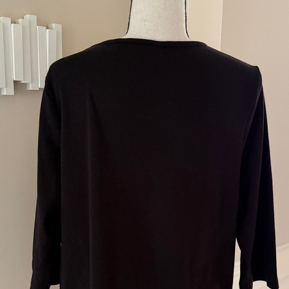Quacker Factory Halloween Spider Web Top Black Embellished L Rhinestone Bling - Picture 6 of 8